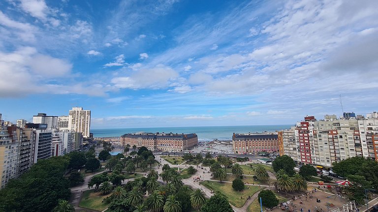 Departamento dos ambientes con vista al mar