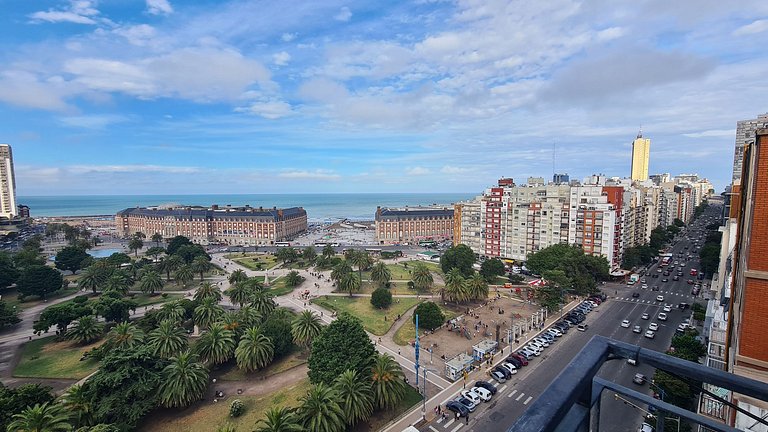 Departamento dos ambientes con vista al mar